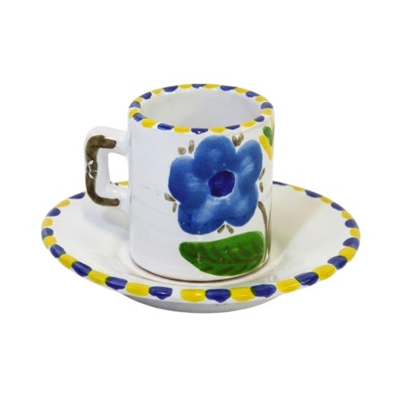 Tazzina caffè cilindrica Piattino Lampione Ceramiche siciliane De Simone Tazzina caffè cilindrica Piattino Lampione Ceramiche siciliane De Simone